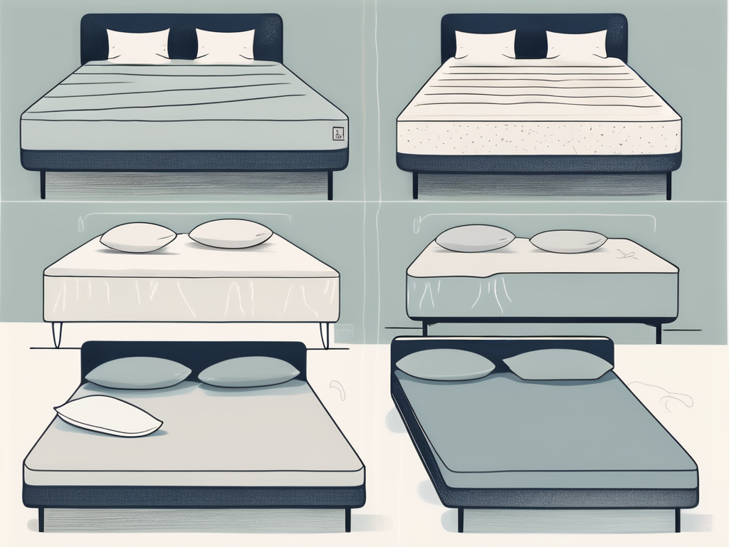Various types of mattresses with subtle indications of different sleeping positions